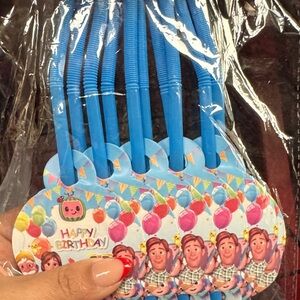 Blue Birthday Party Blowouts